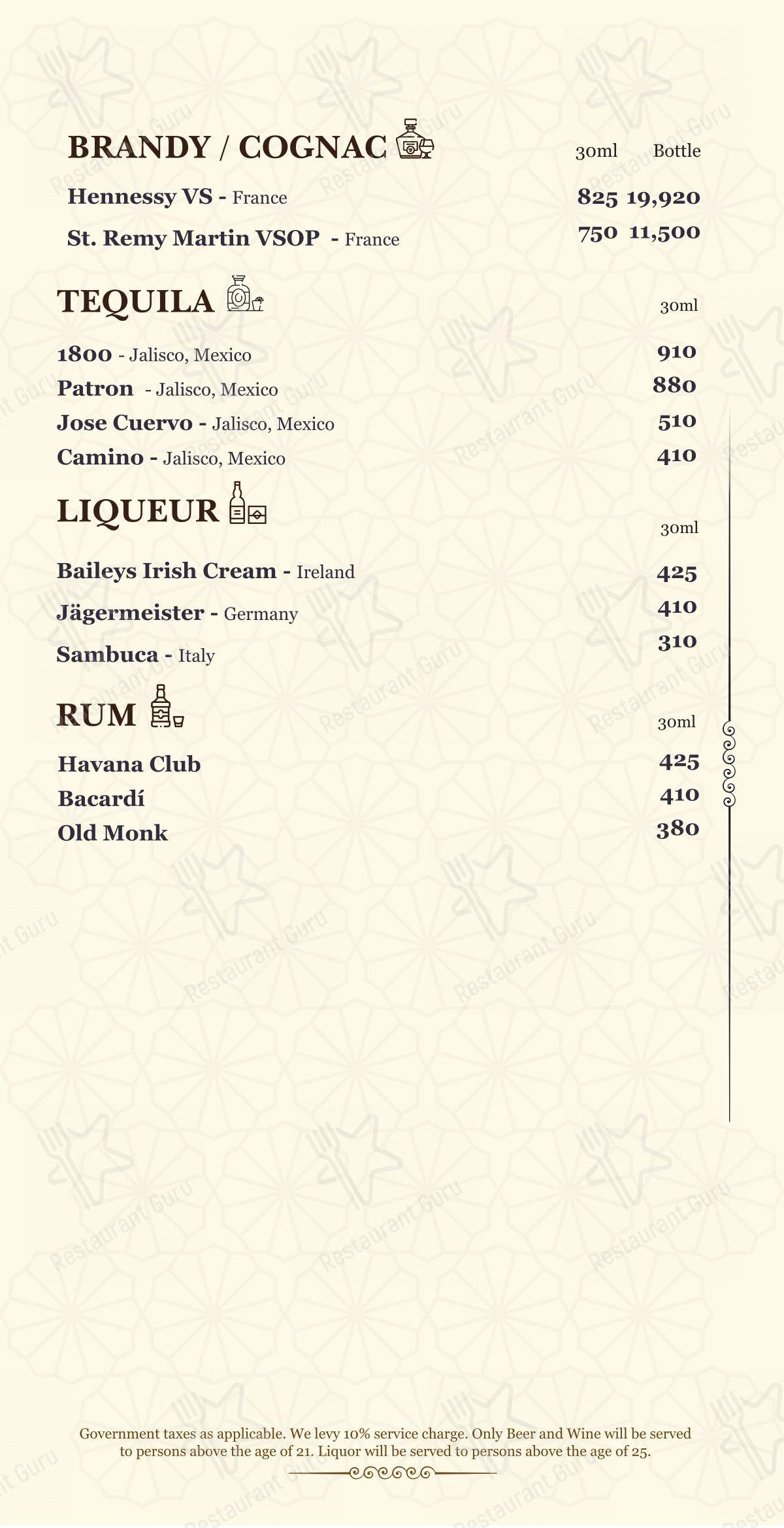 Основное меню for 24K Kraft Brewzz Fine Dine Restaurant Taproom Lounge Bar in Pune