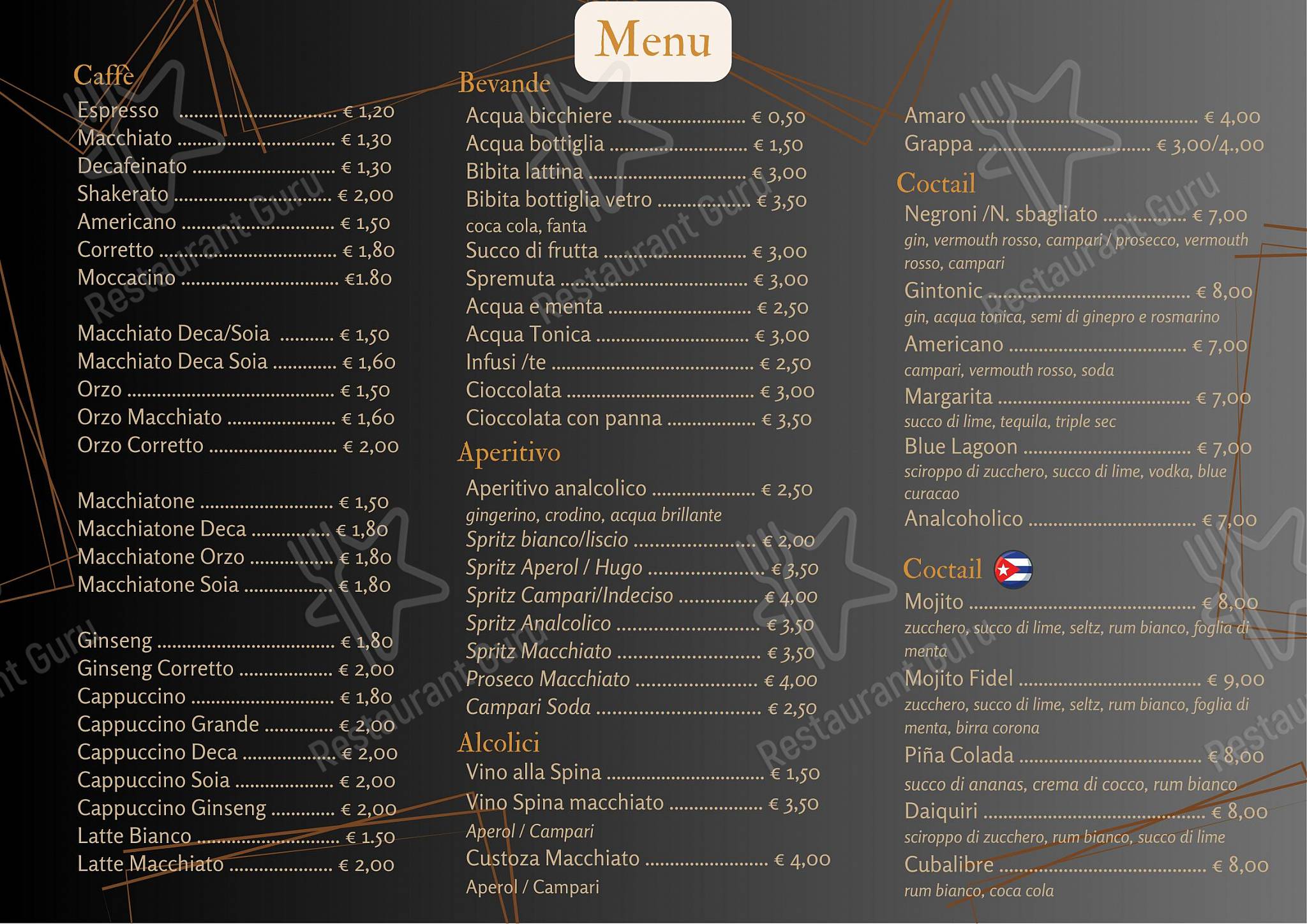 Menu di 2D GUSTO 