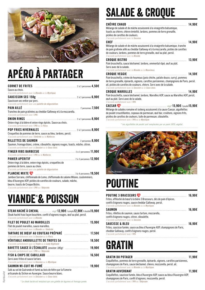 Menu de 3 Brasseurs Rambouillet