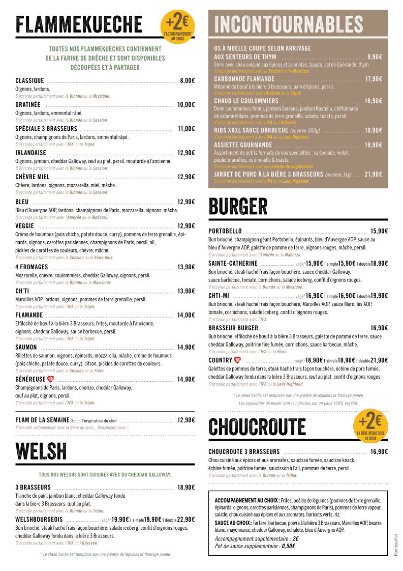Menu de 3 Brasseurs Rambouillet