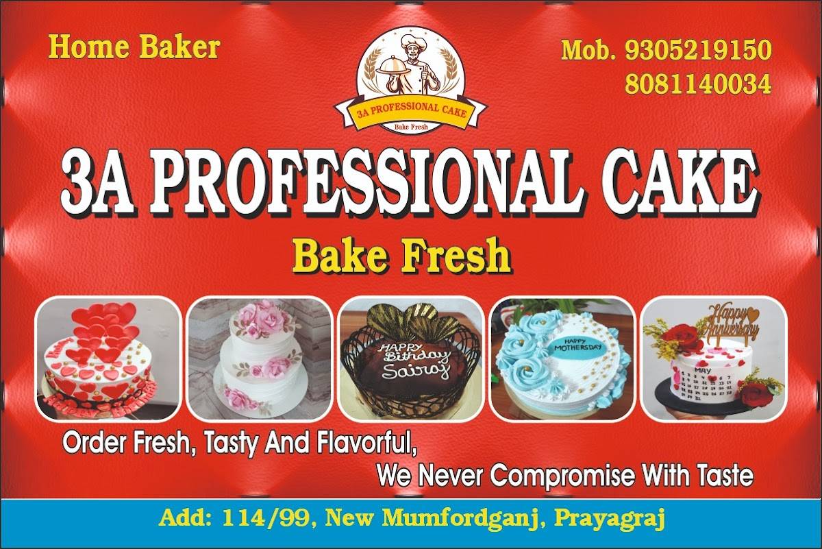 3A Professional Cake menu