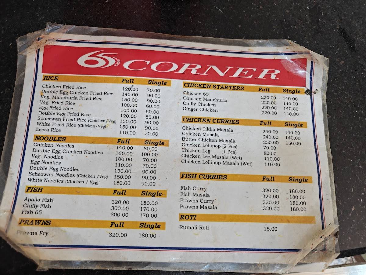 65 Corner menu