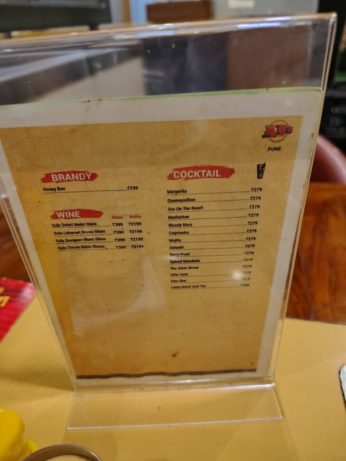 AB's - Absolute Barbecues Seasons Mall, Pune menu