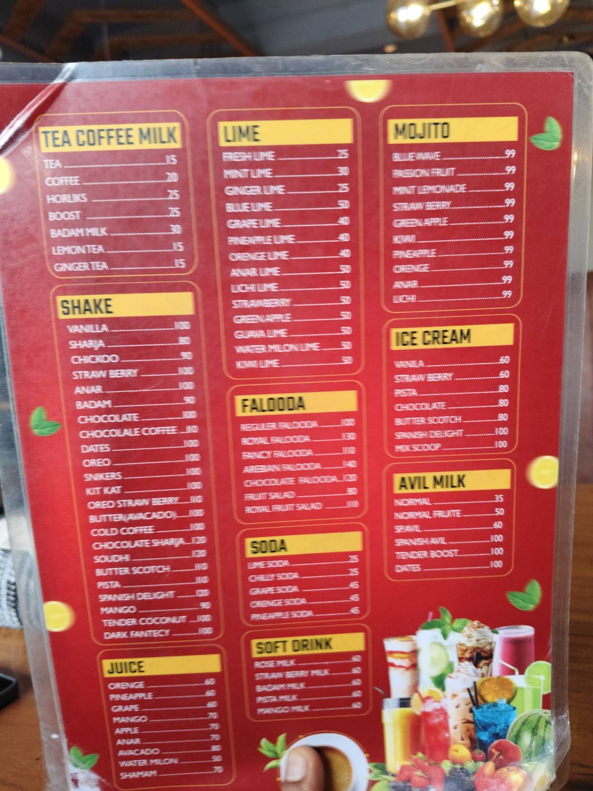 AL Baik ottapalam menu