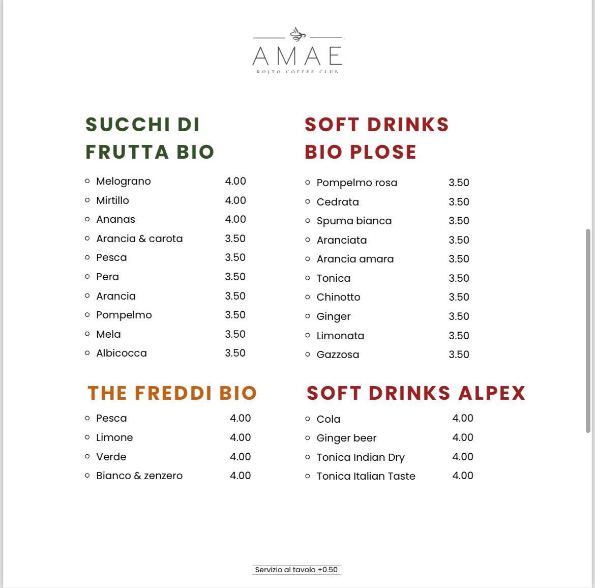 Menu di AMAE 