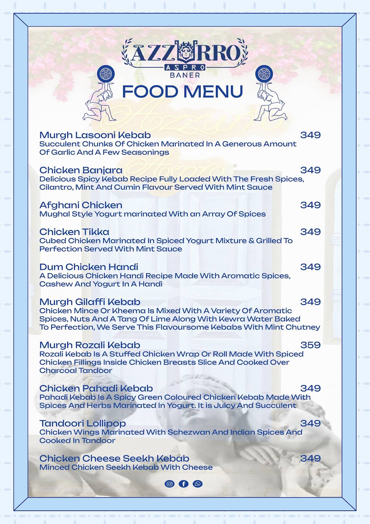 AZZURRO ASPRO - BEST BAR IN BANER menu