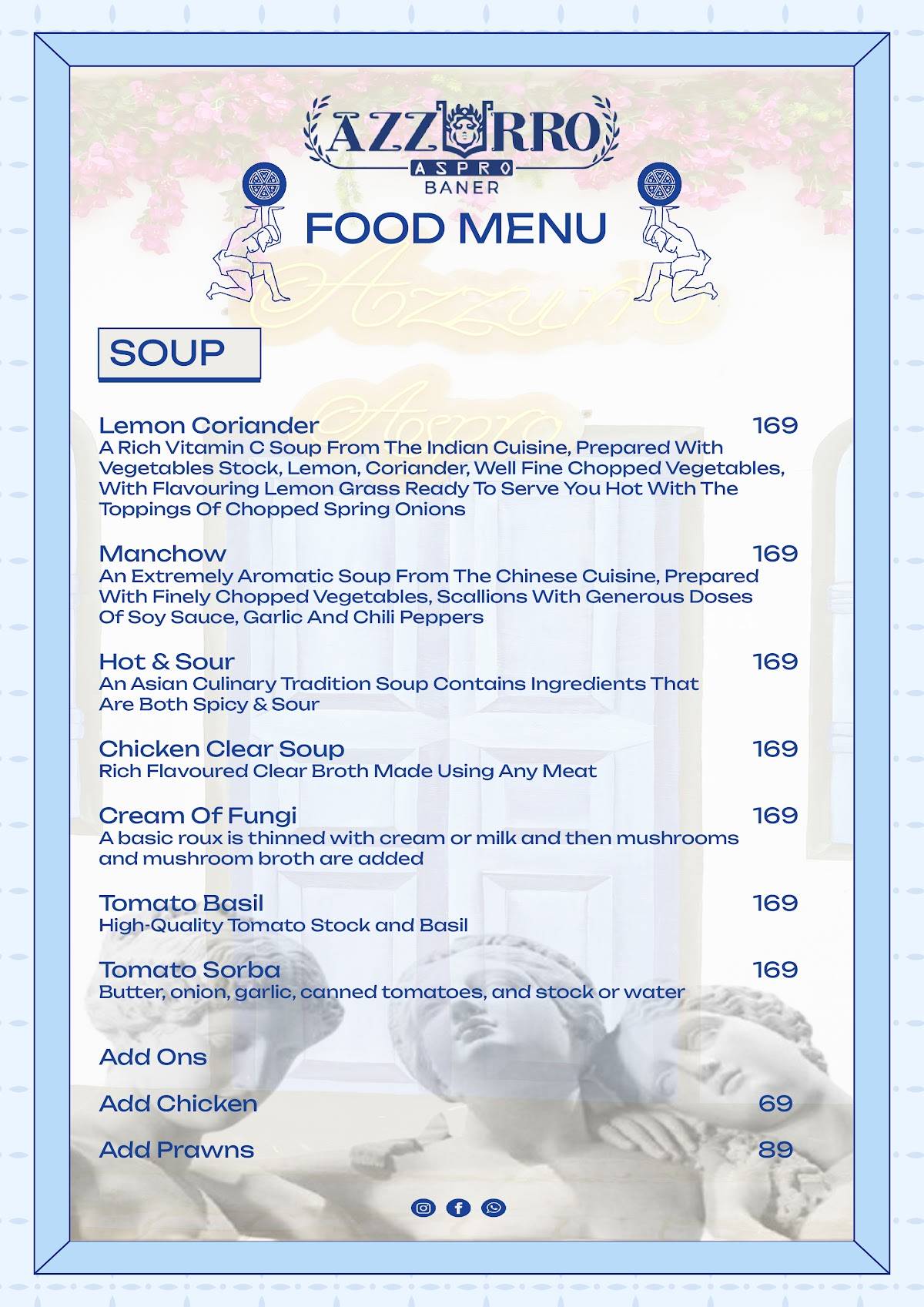 AZZURRO ASPRO - BEST BAR IN BANER menu