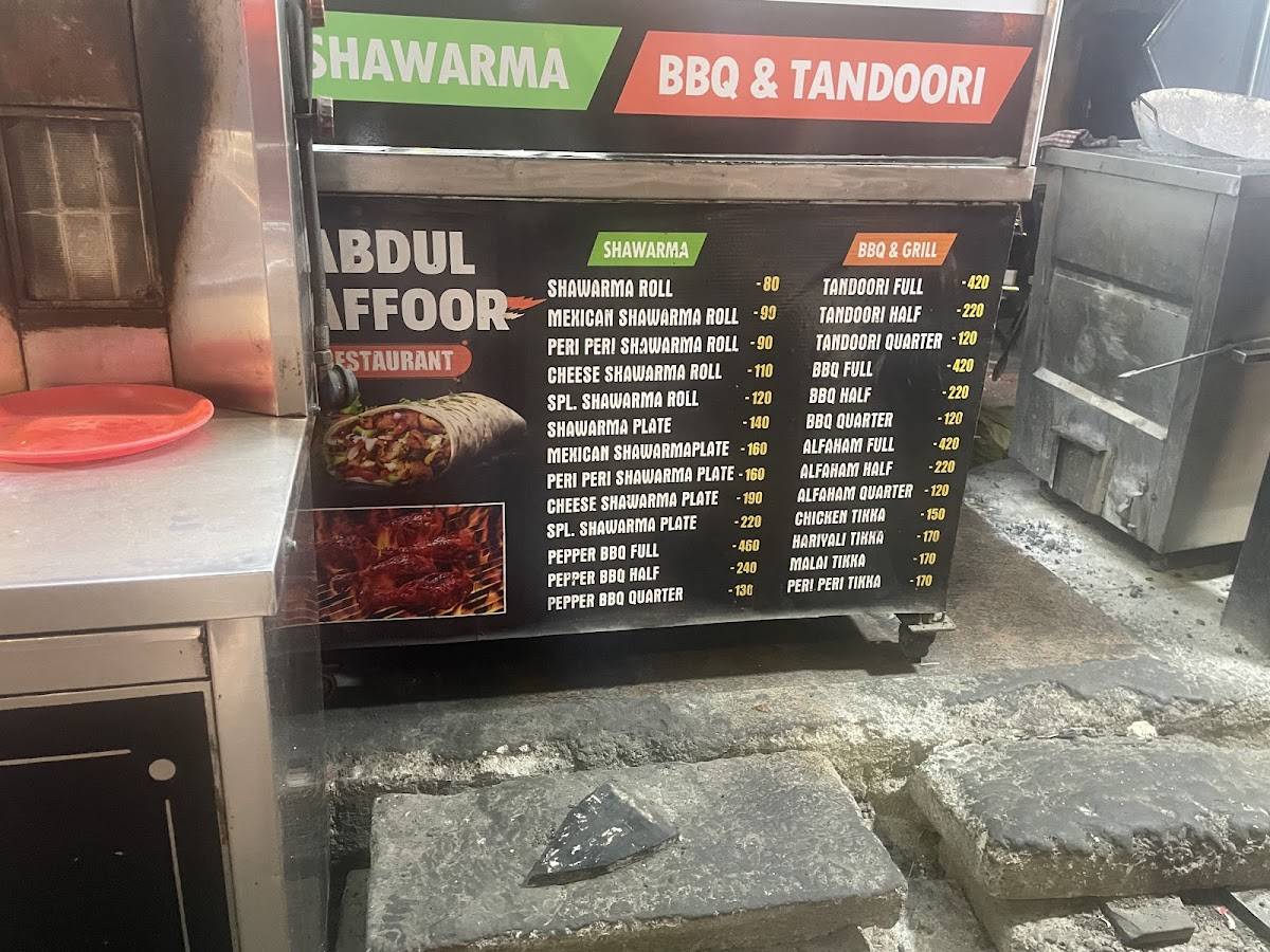 Abdul Gaffoor Restaurant menu