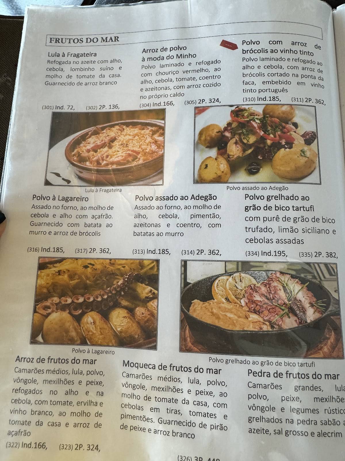 Adegão Português cardápio