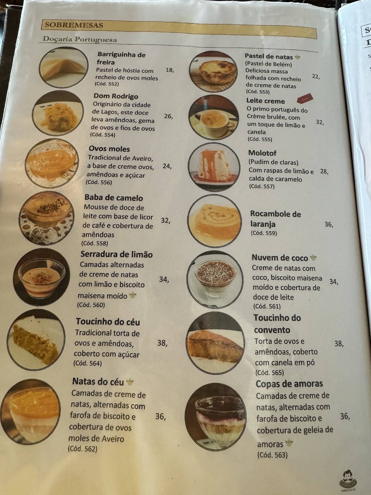 Adegão Português cardápio