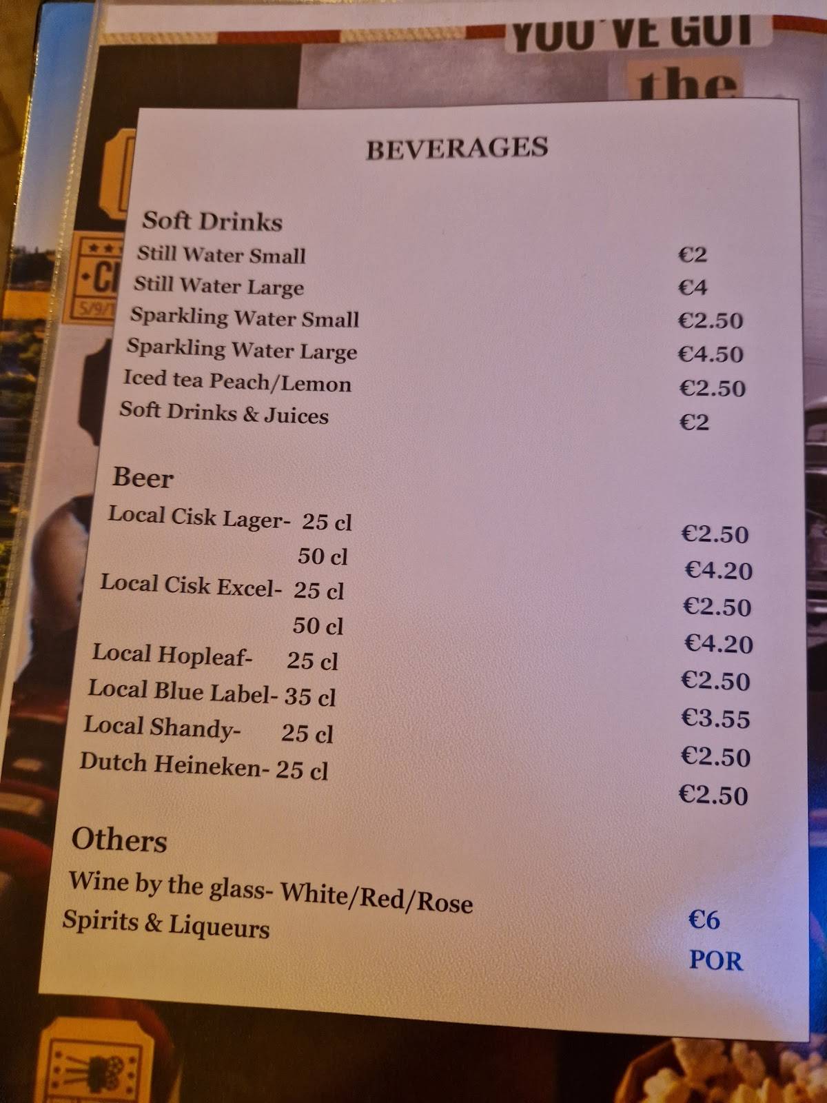 Menu de Adelphi Restaurant