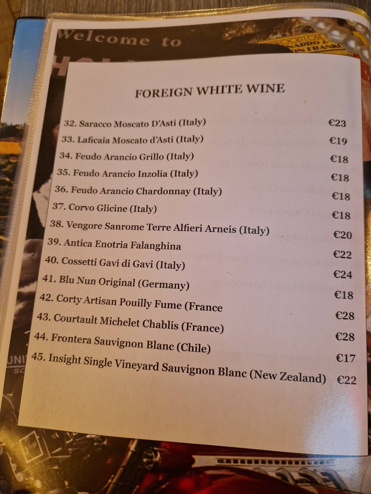 Menu de Adelphi Restaurant