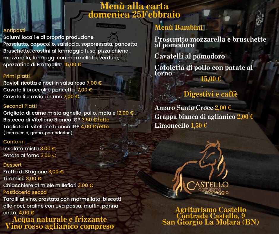 Menu di Agriturismo Castello 
