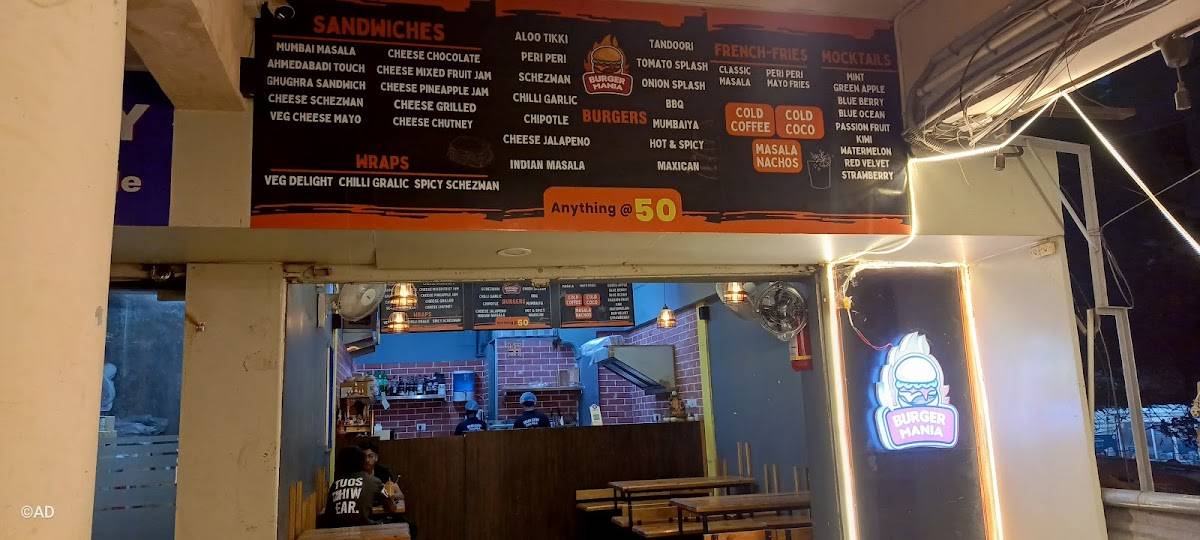 Burger Mania menu