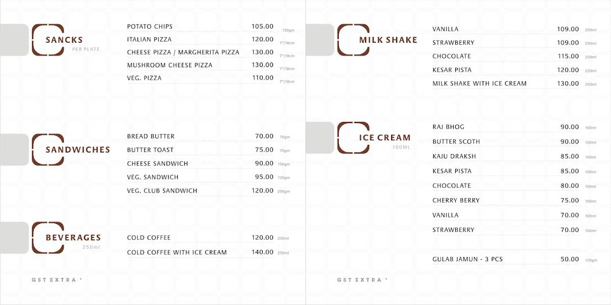 Myriad Restaurant & Banquets menu