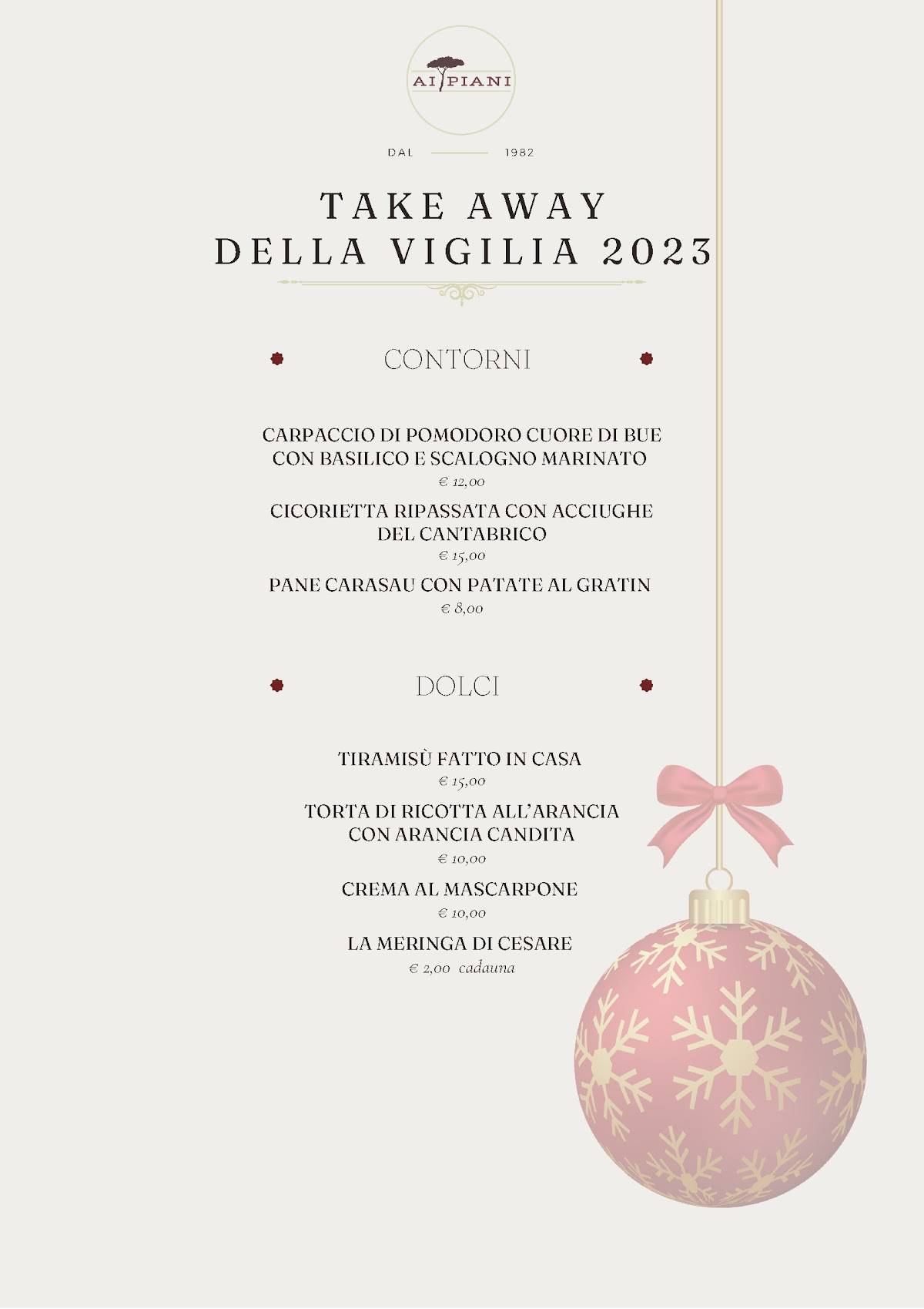 Menu di Ai Piani 