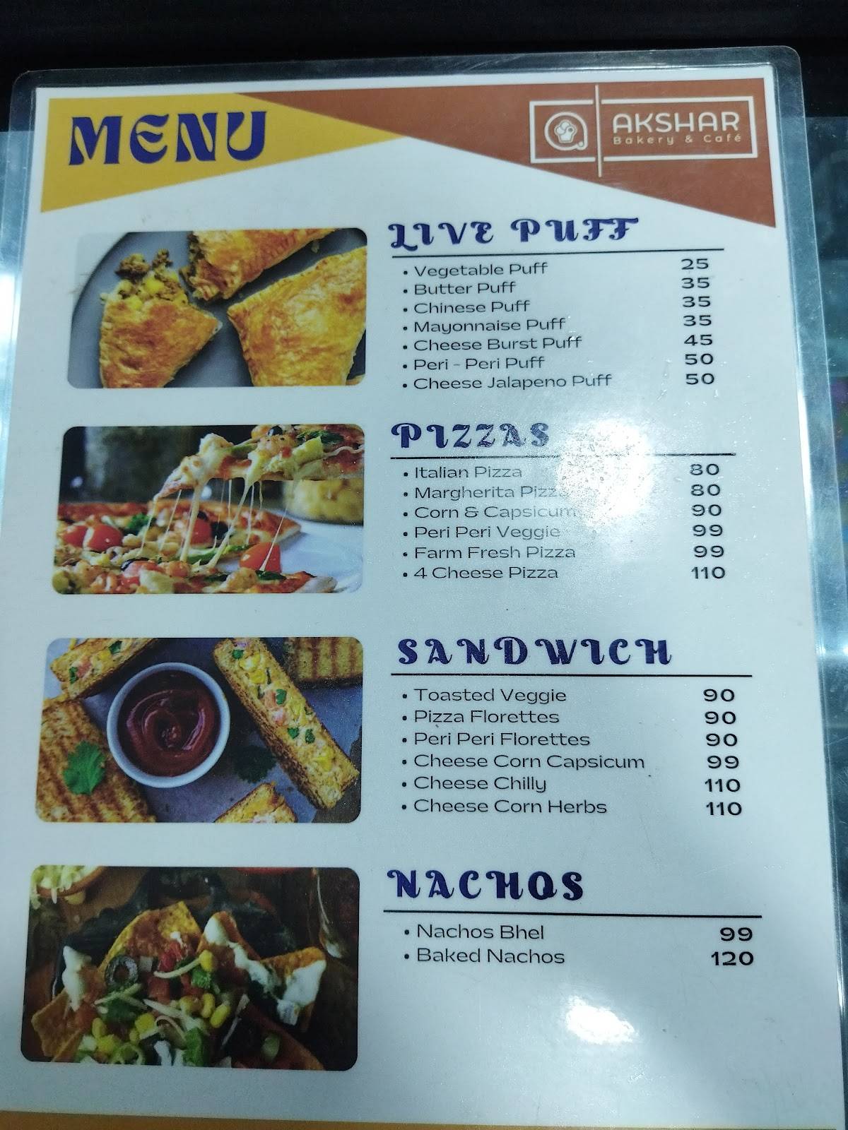 AKSHAR Bakery & Café menu