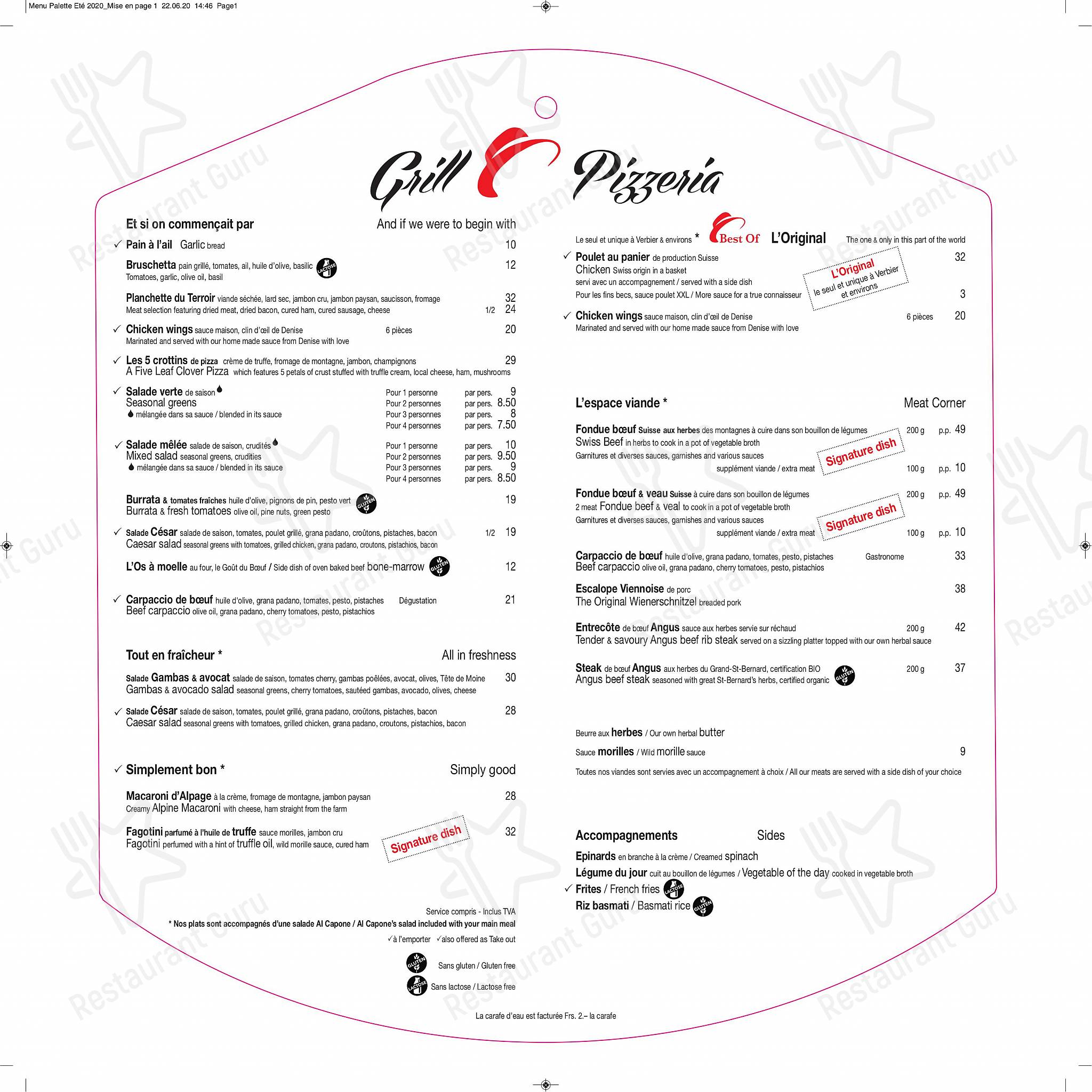 Крафт меню pour Restaurant Grill Al Capone restaurant