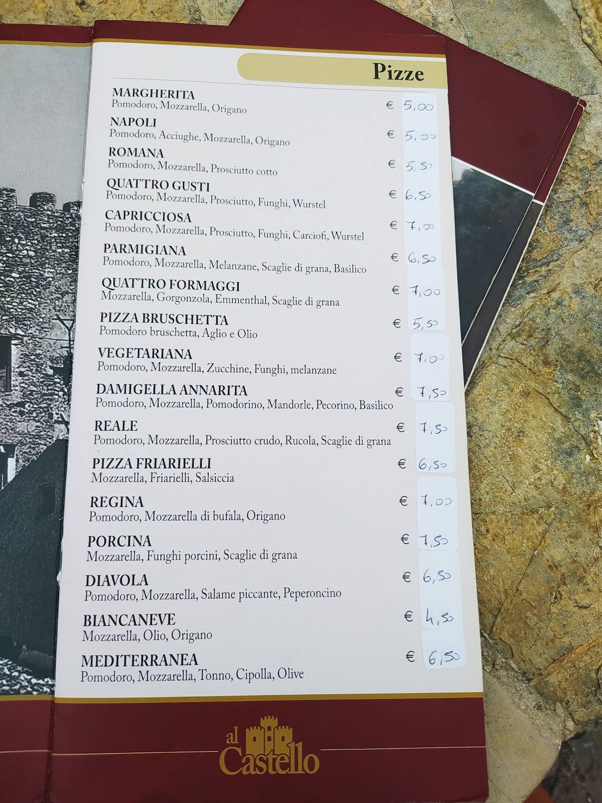 Menu di Ristorante al Castello 
