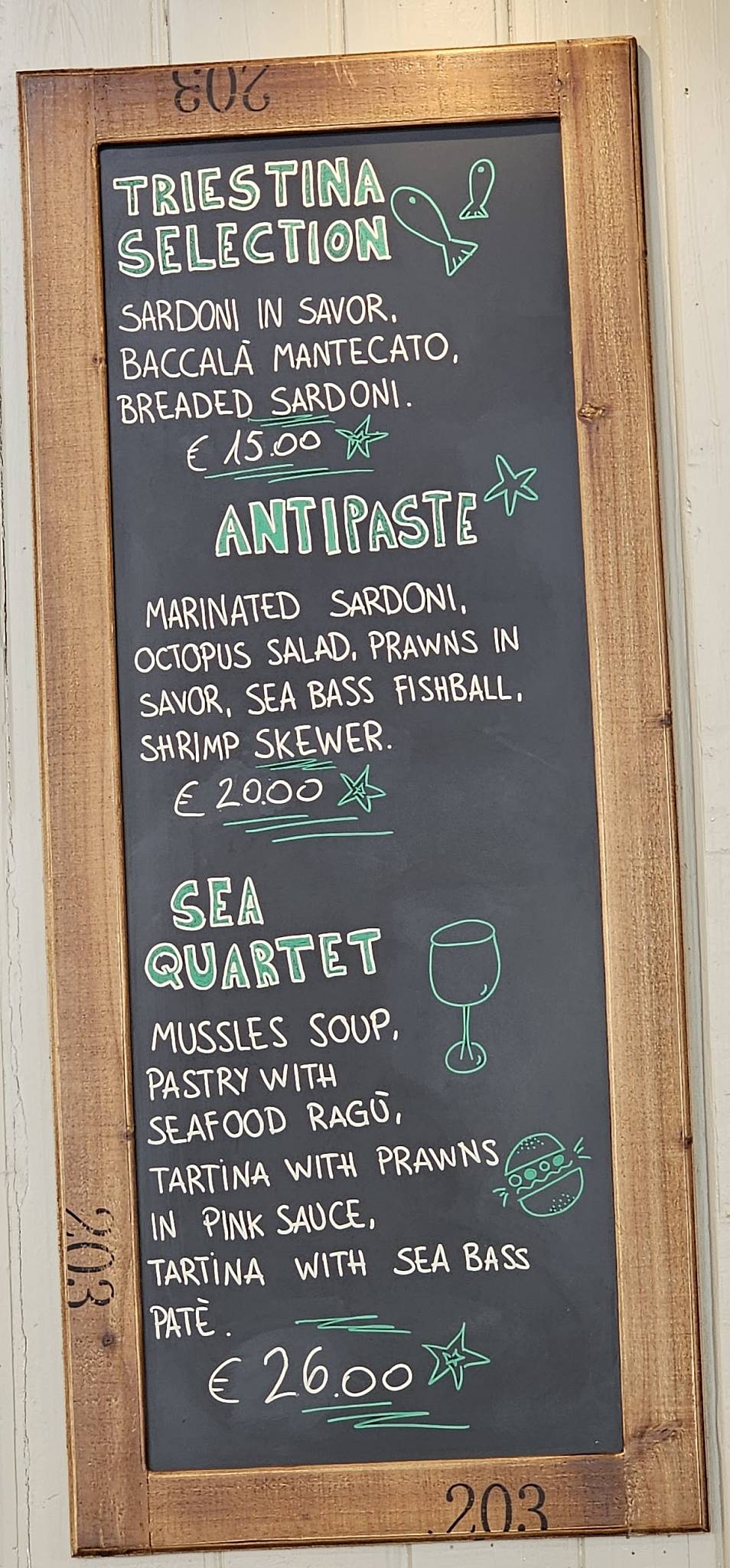 Menu di Al Gambero la cucina di pesce 