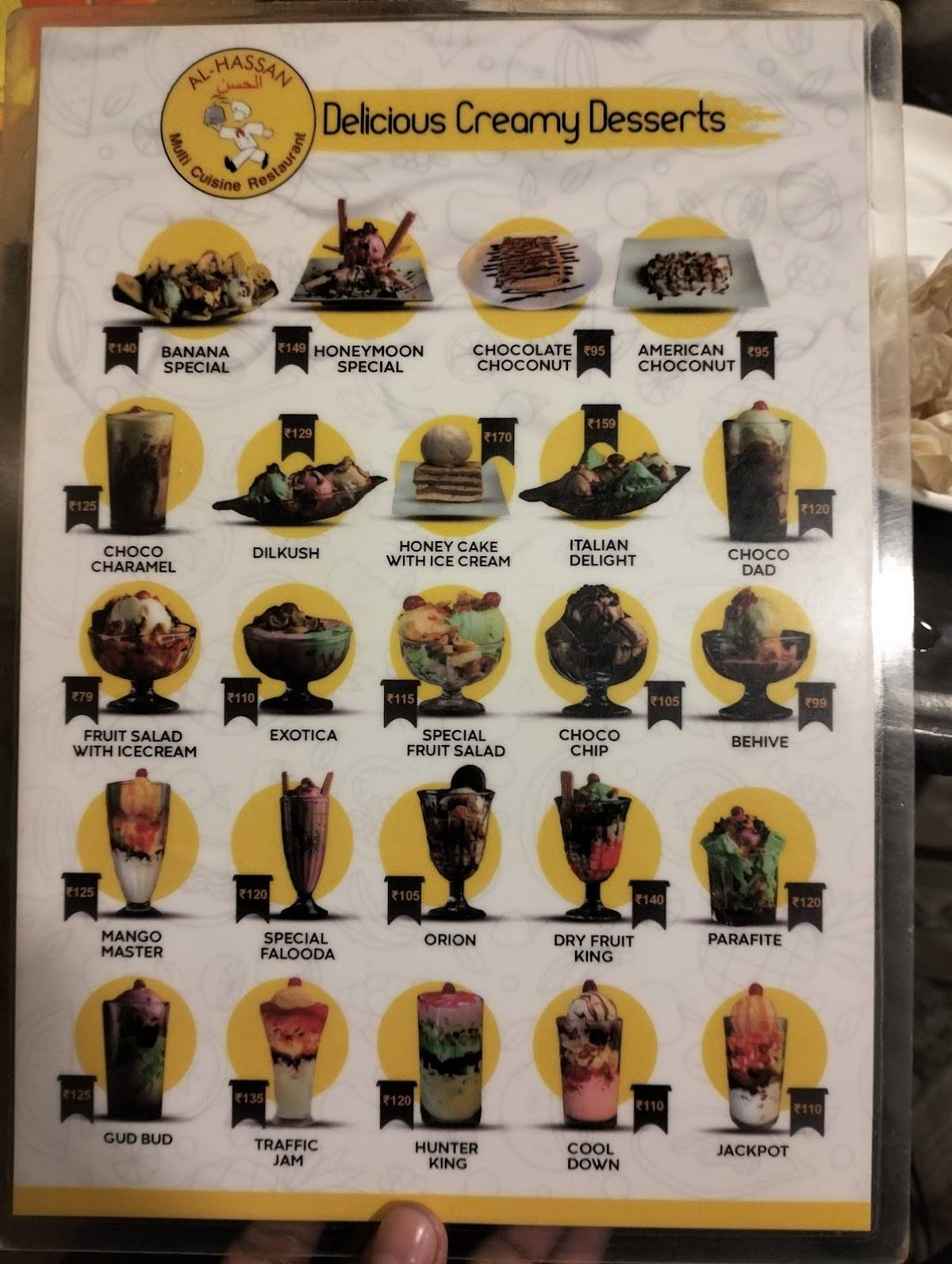 Al Hassan Family Restaurant - Manacaud menu