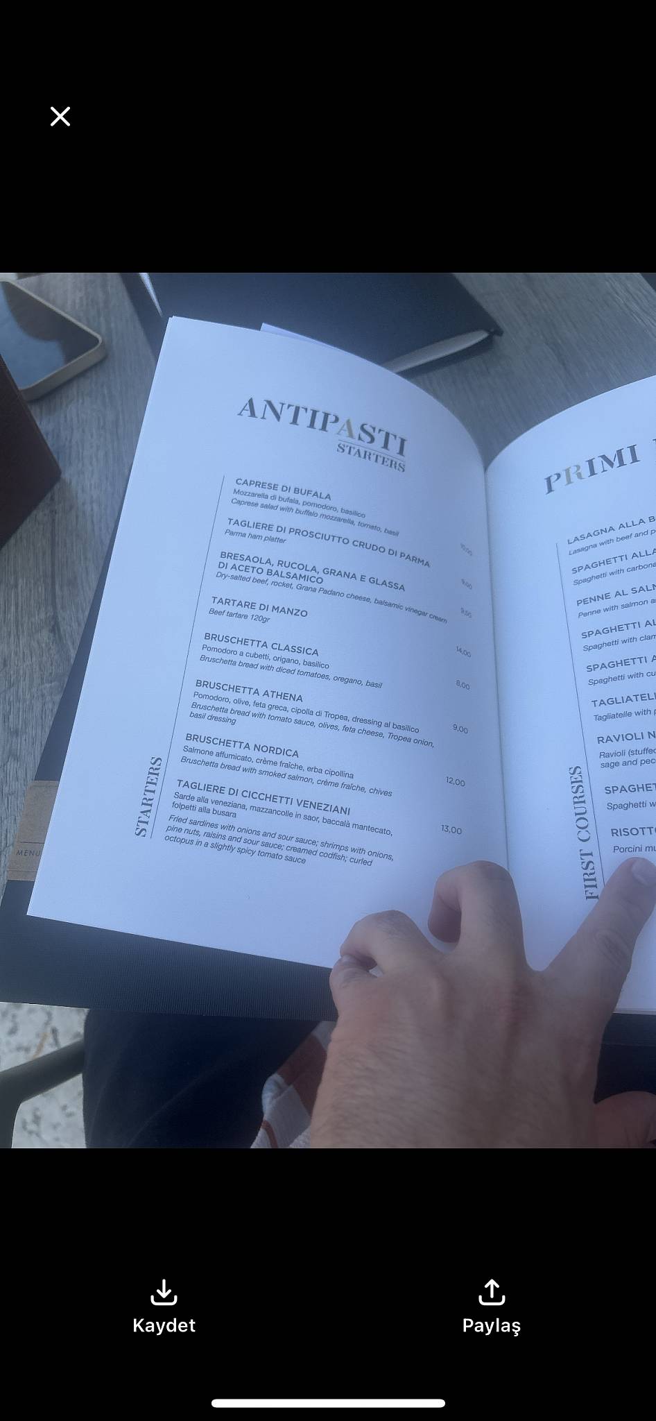Menu di Al Parlamento 