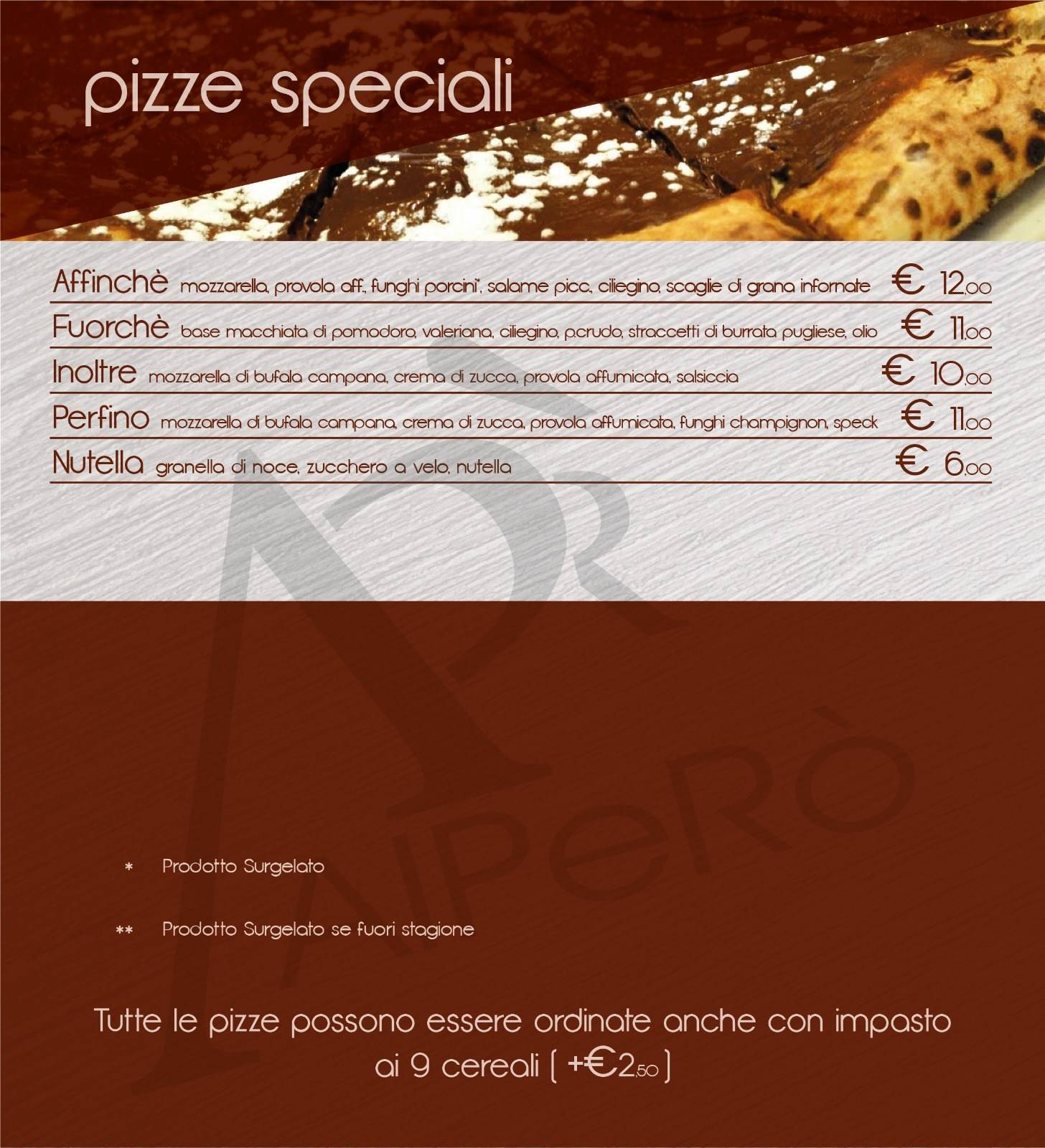 Menu di Al Però Pizzeria Panineria Nicolosi 