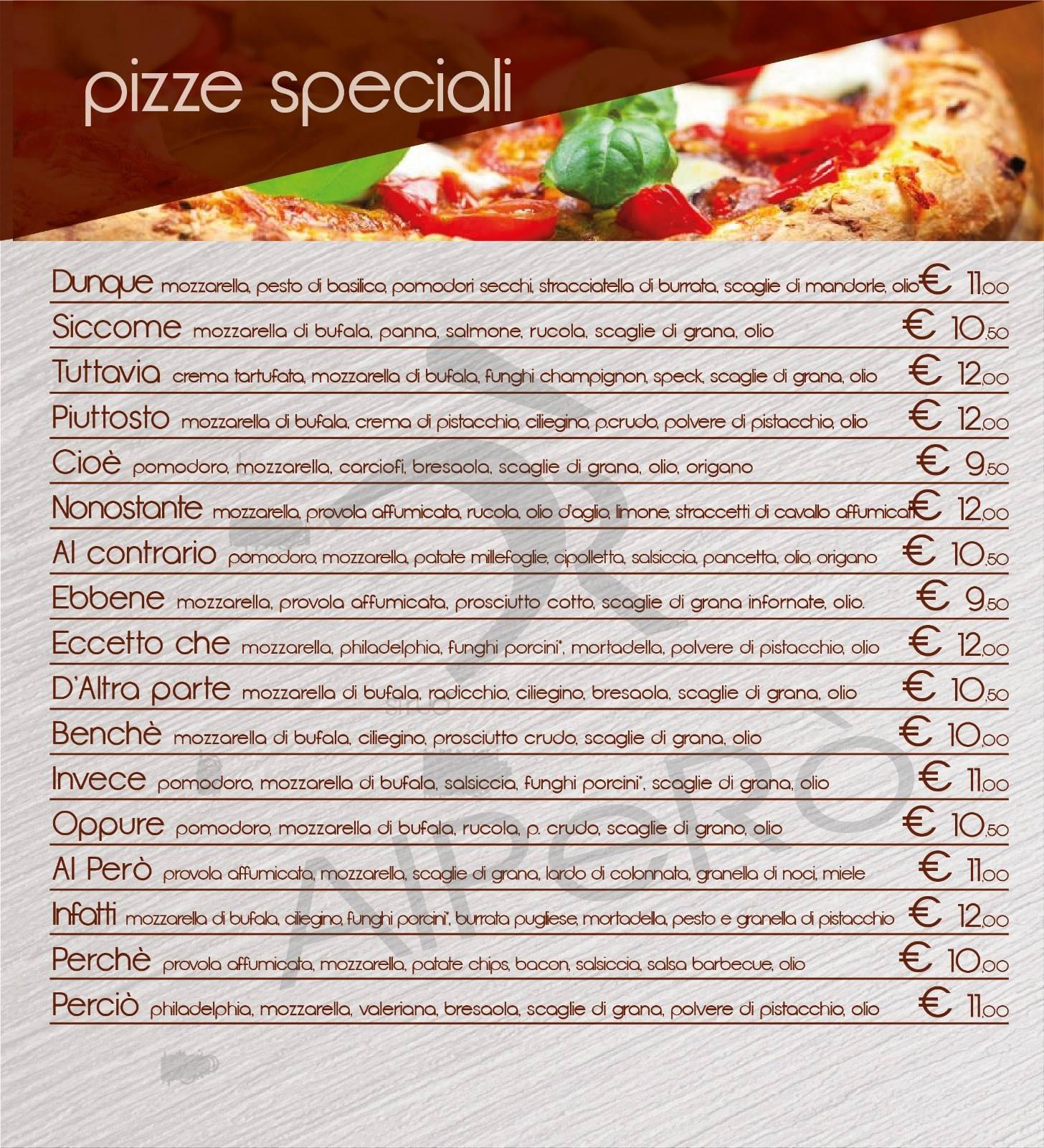 Menu di Al Però Pizzeria Panineria Nicolosi 
