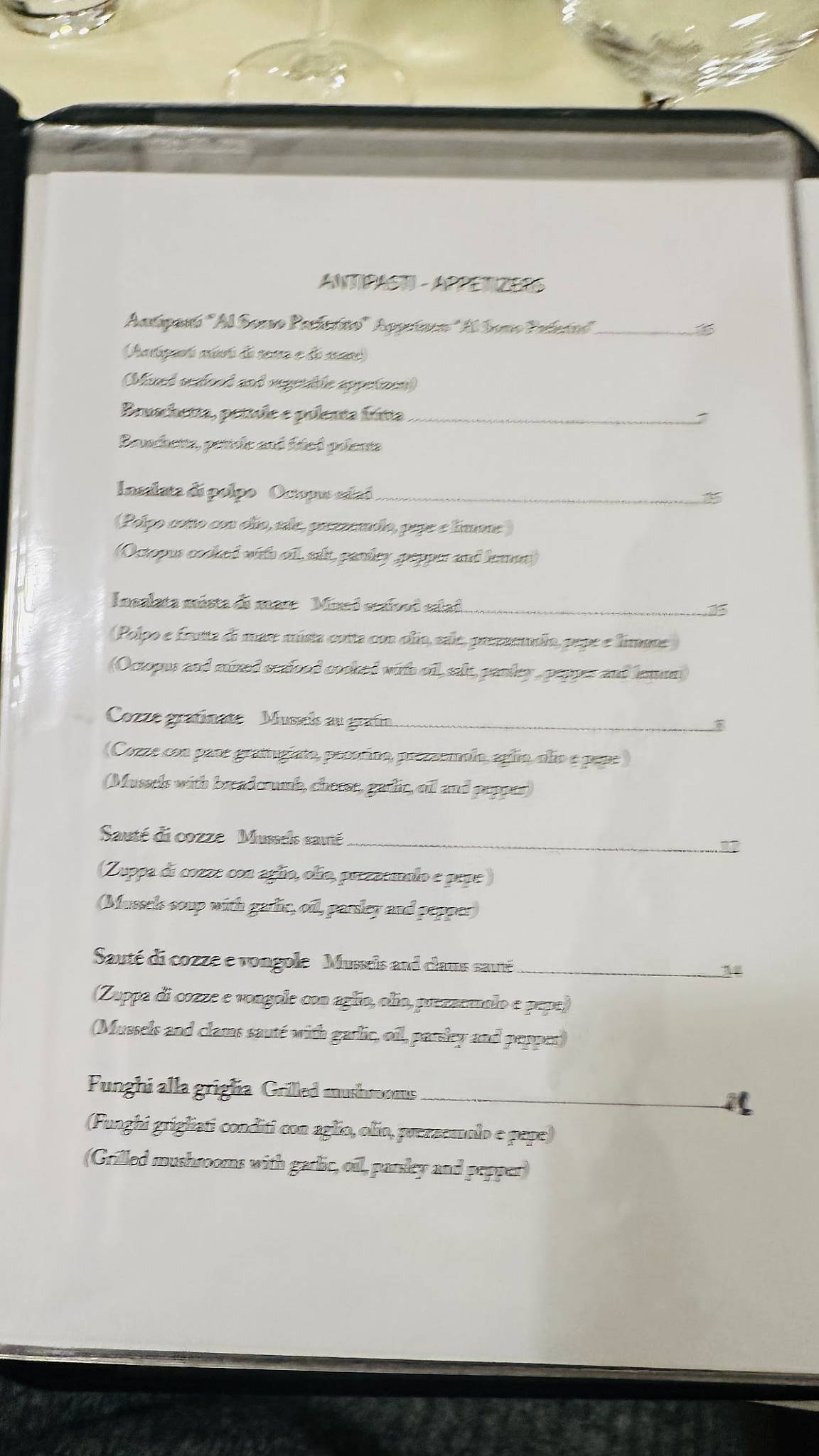 Menu di Al Sorso Preferito 