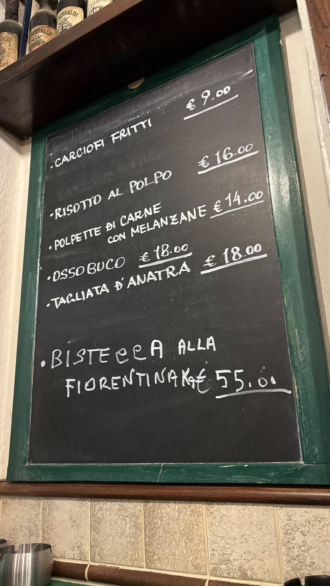 Menu di Al Tranvai 
