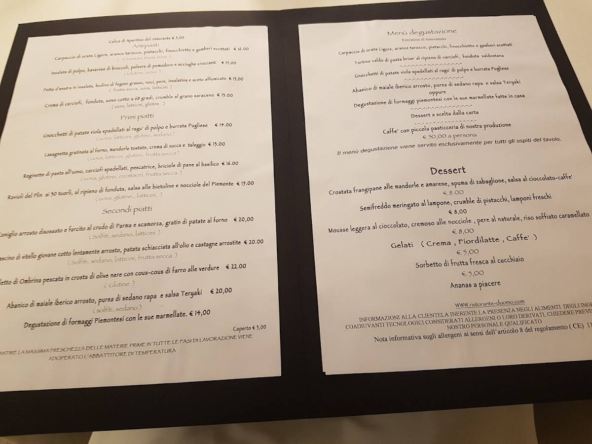Menu di Duomo 