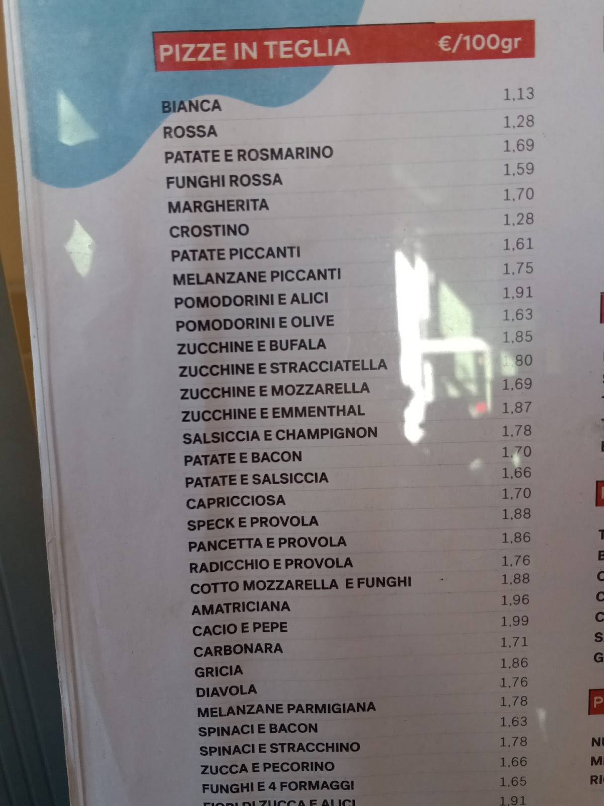 Menu di Alice Pizza Magna Grecia 