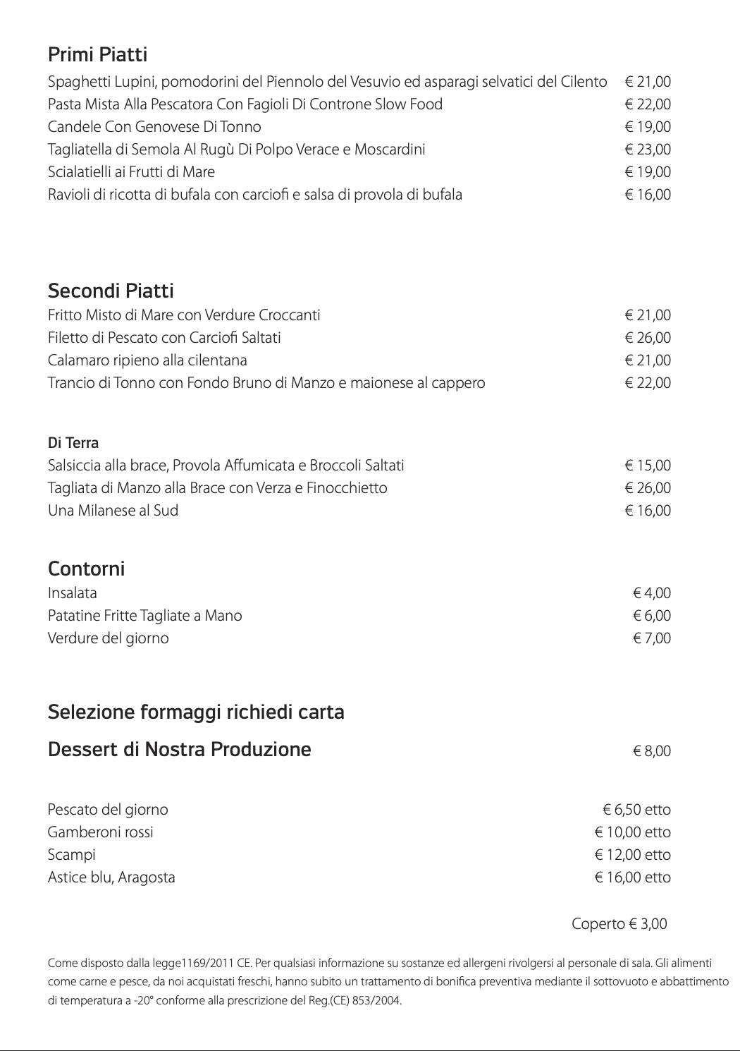 Menu di Alici Cucina Mediterranea 