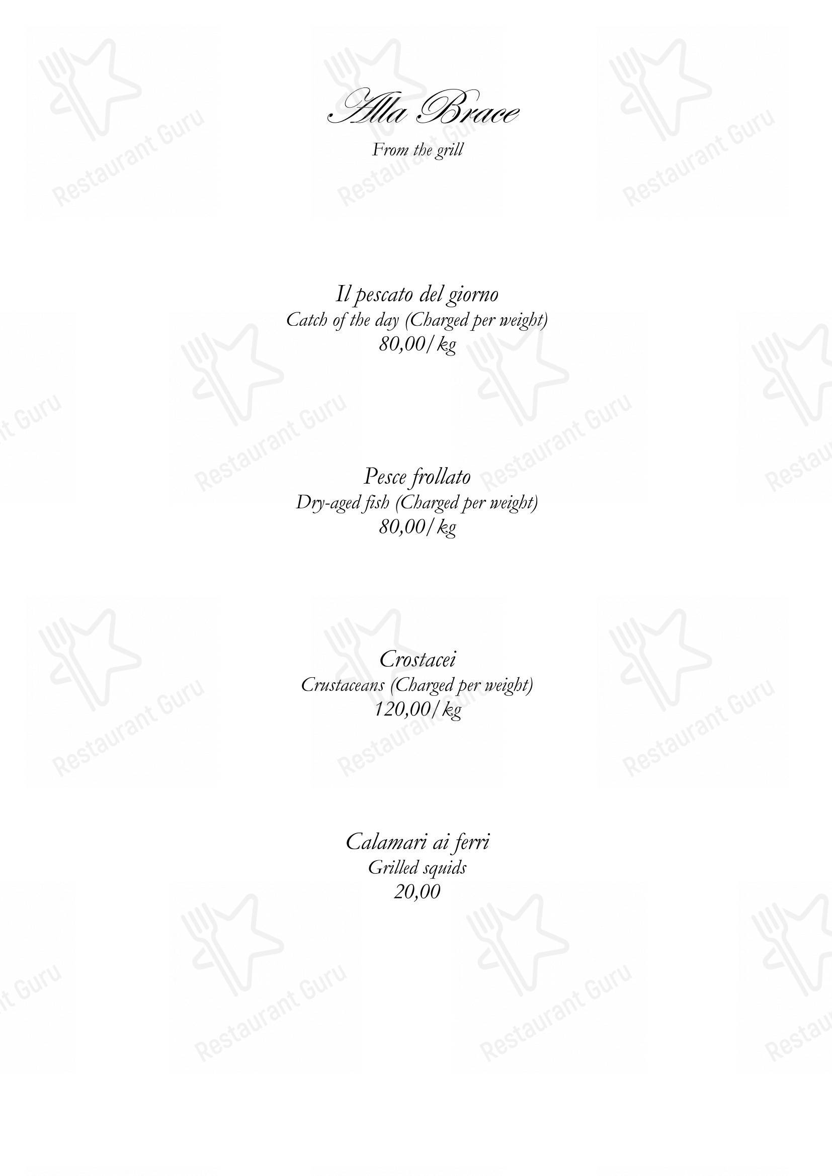 Menu pour All'Arancio d'Oro da Cialfi restaurant