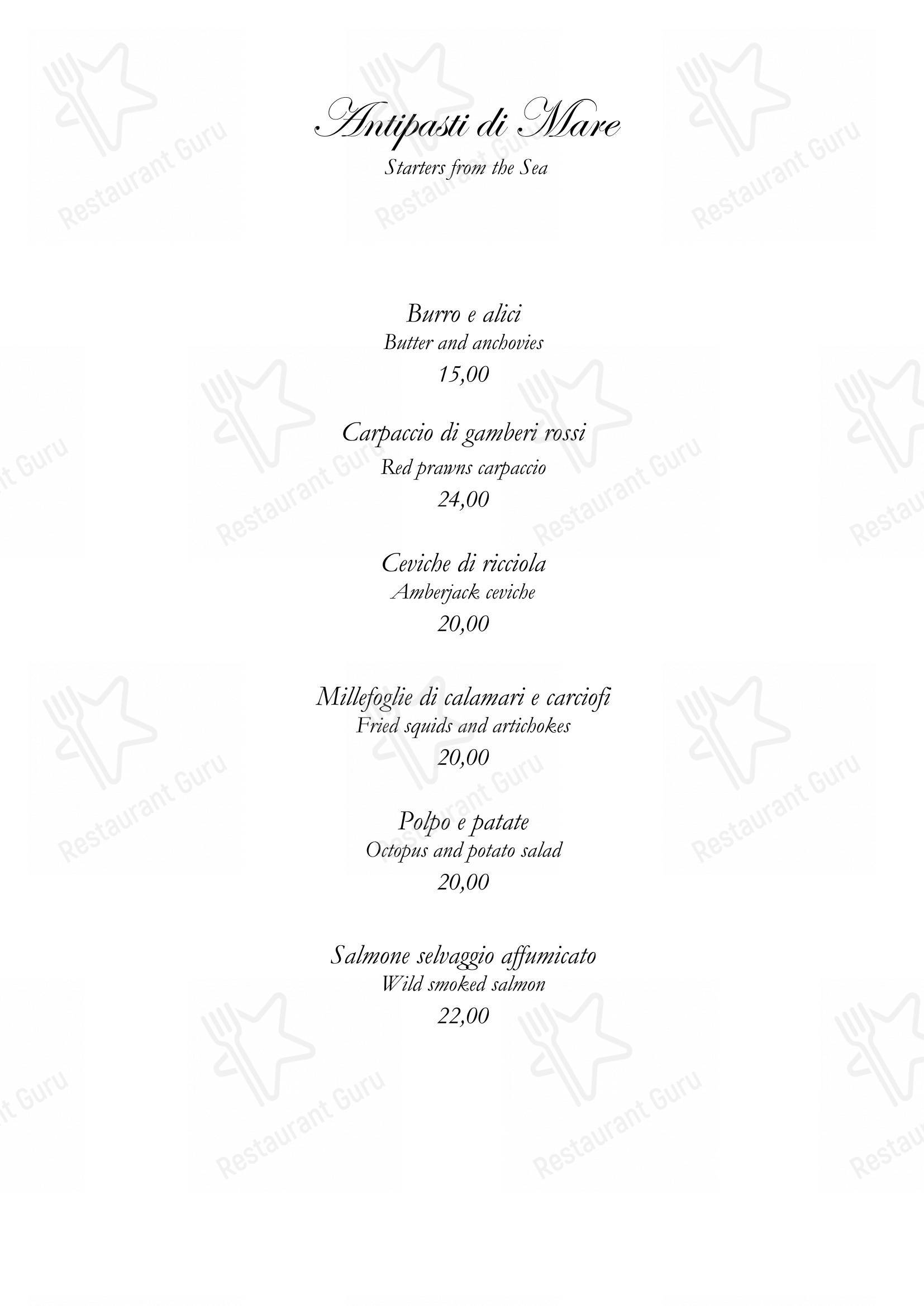 Menu pour All'Arancio d'Oro da Cialfi restaurant