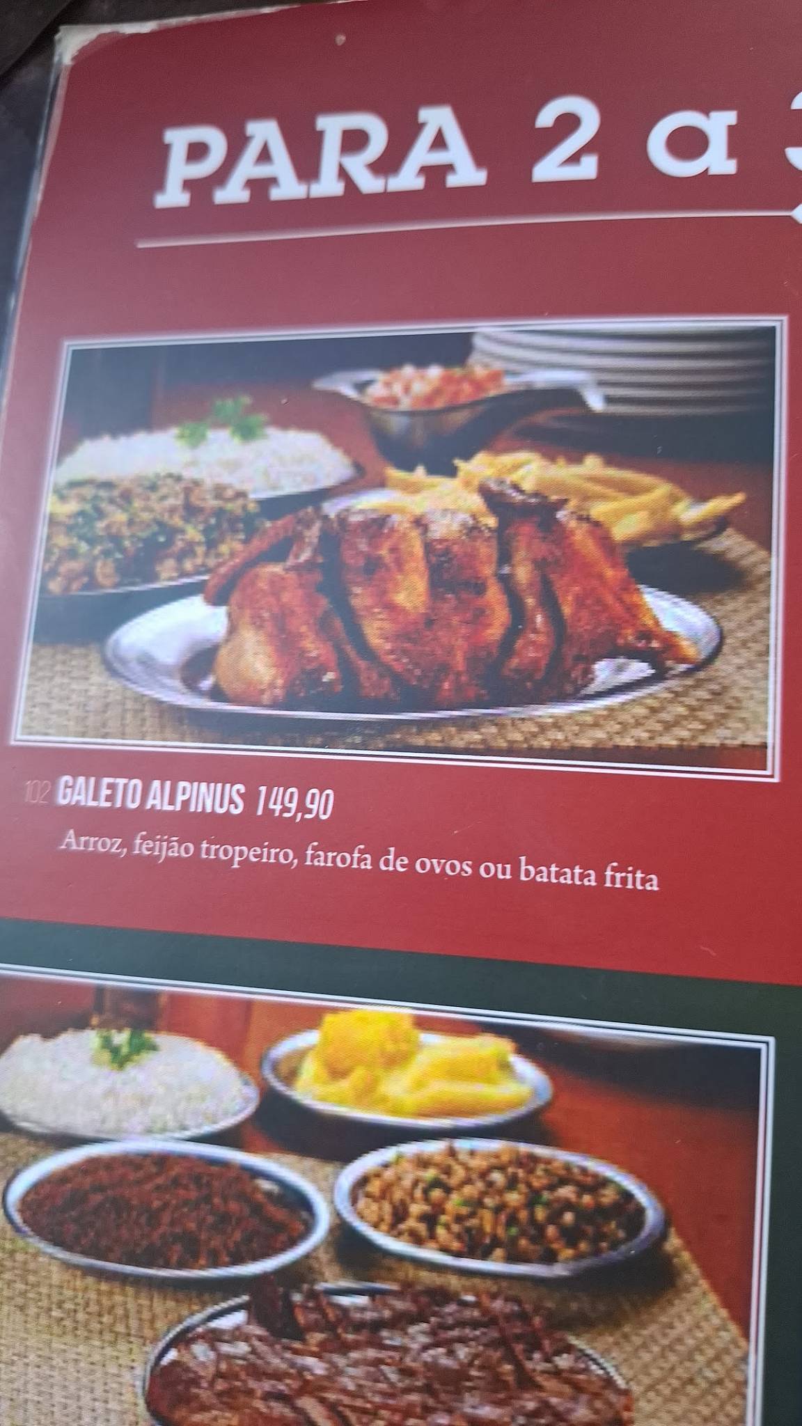 Alpinus Choperia e Galeteria: Carne de Sol, Galeto, Playground, Delivery, Brasília cardápio