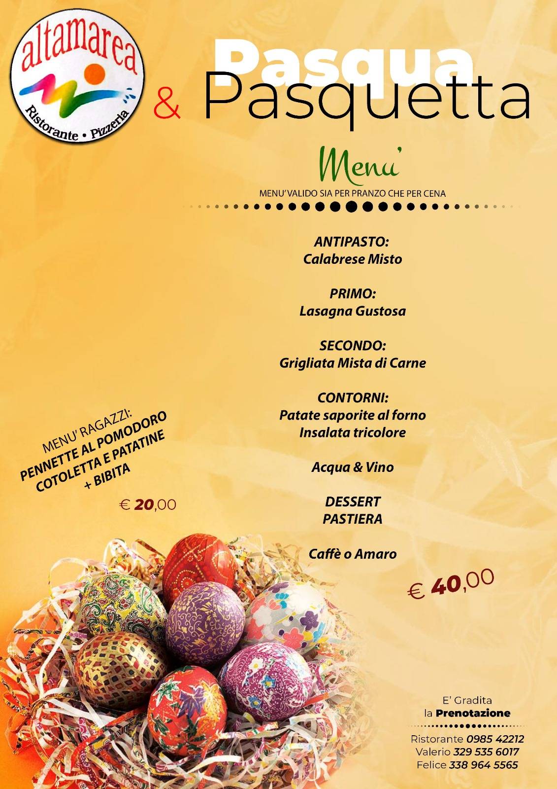 Menu di Altamarea Ristorante Pizzeria 