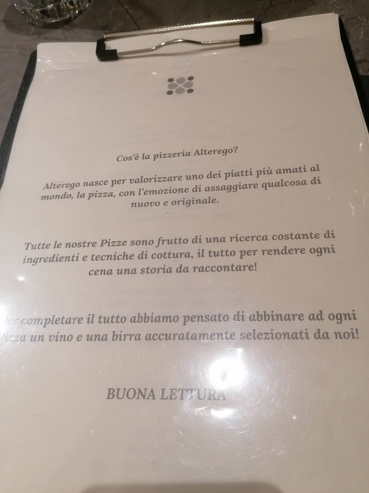Menu di Alterego pizza boutique 