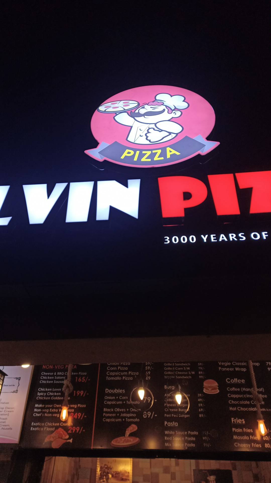 Alvin Pizza menu