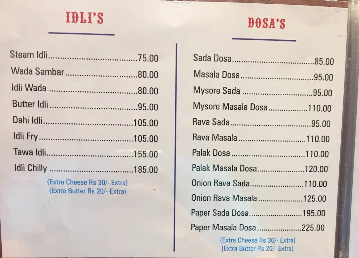 Amar Juice & Restaurant menu