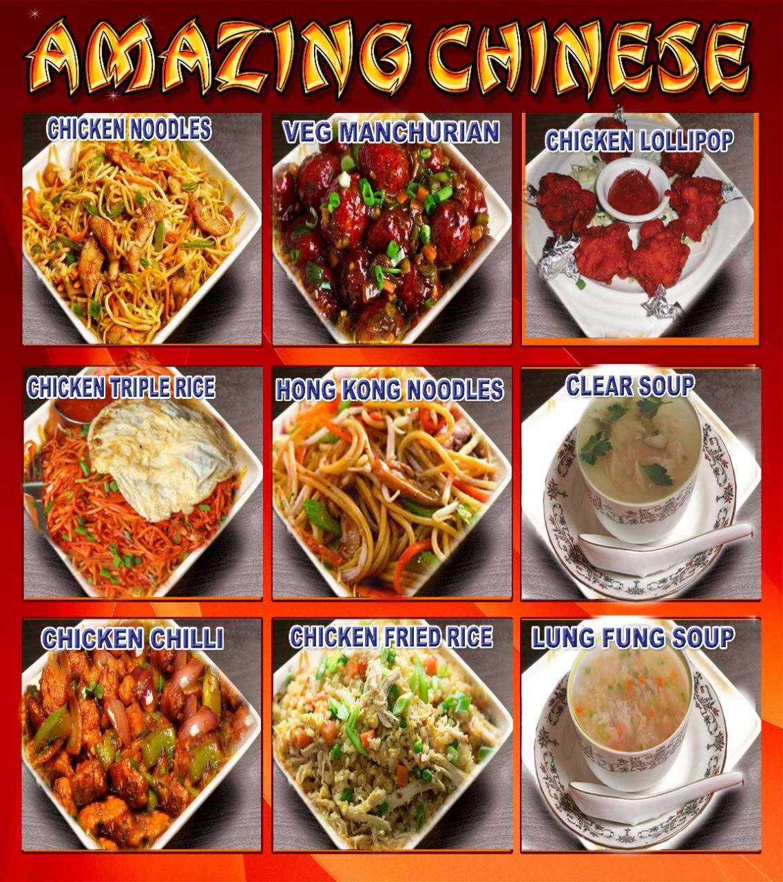 Amazing Chinese menu