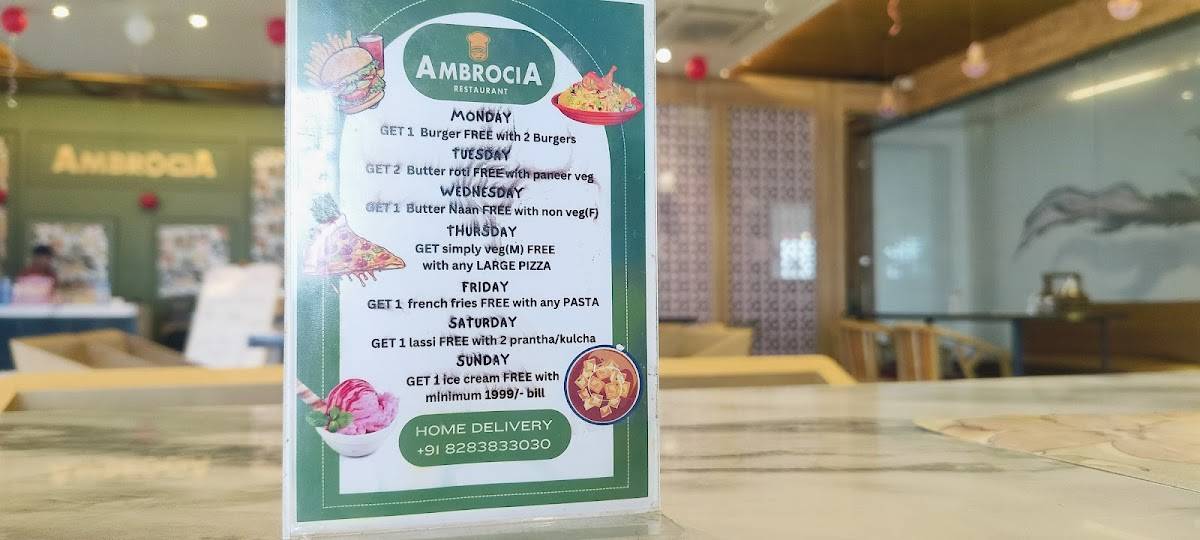 Ambrocia restaurant menu