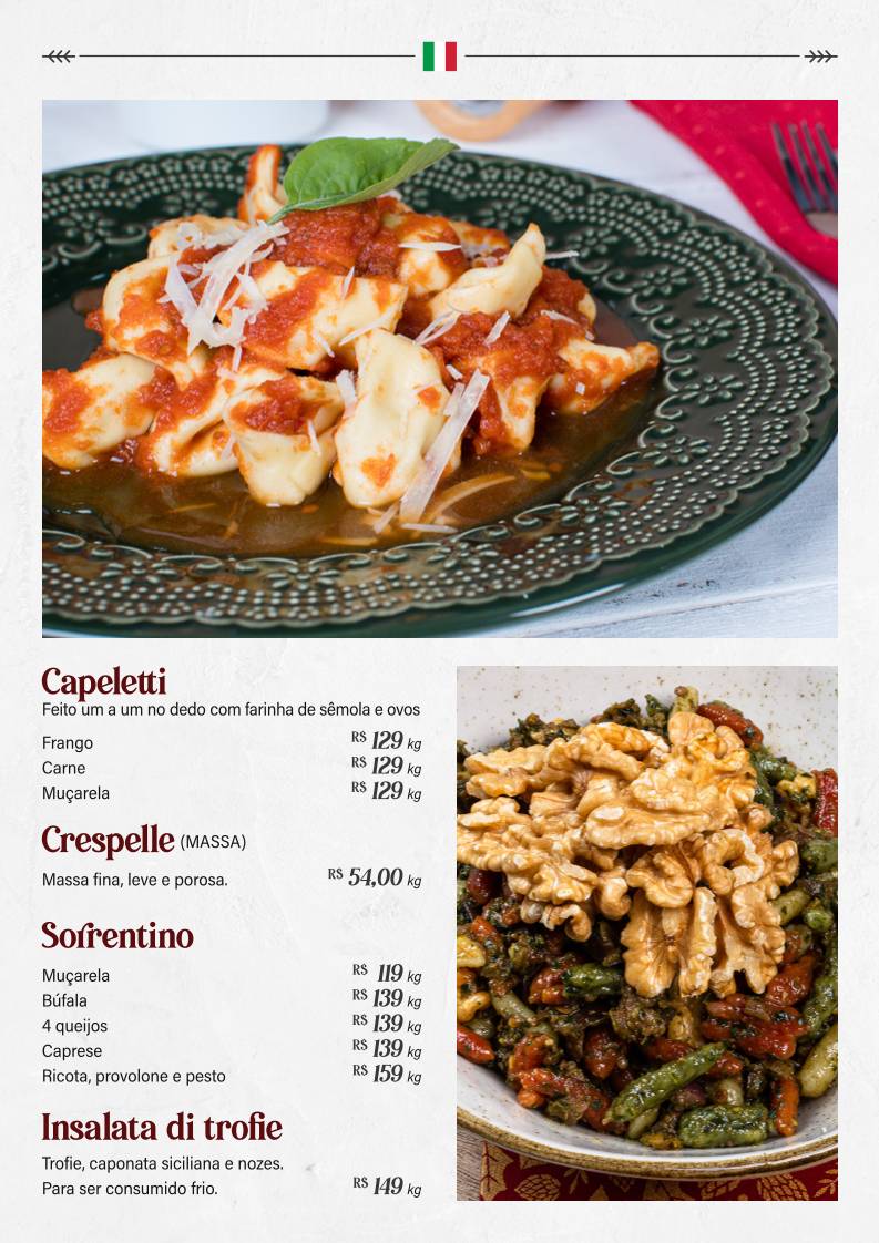 Mand'oro Massas - Cucina Artigianale Italiana em Americana cardápio