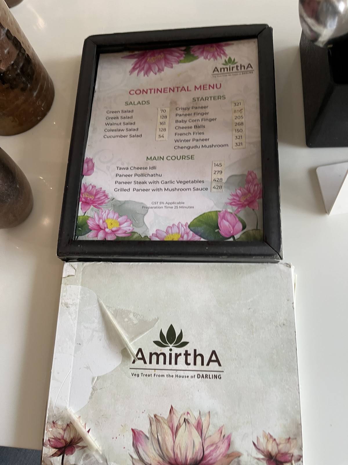 Amirtha fine dining menu