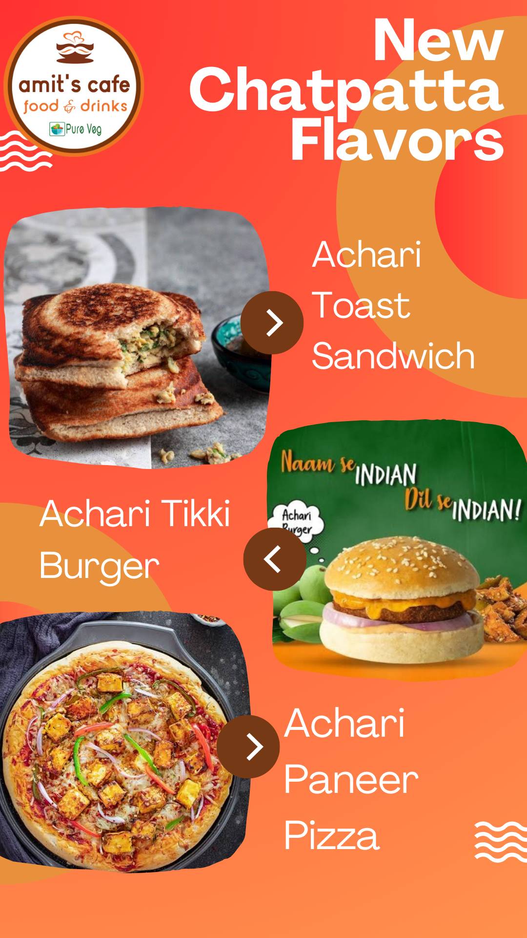 Amit's Cozzy Cafe menu