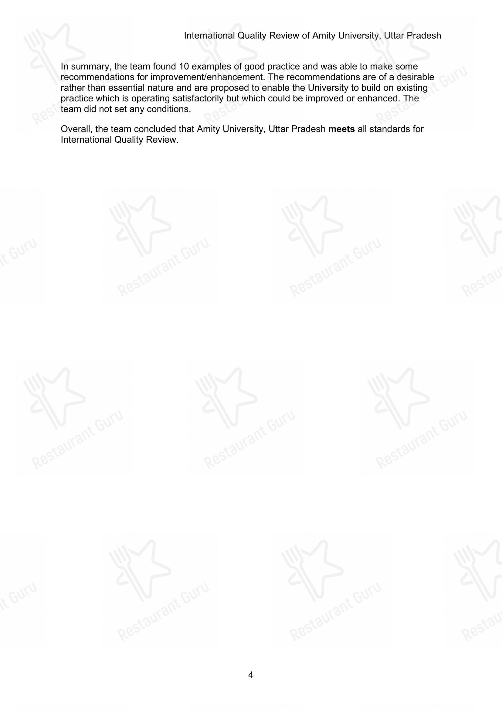 菜单 for Amity University Canteen in Kadampukur