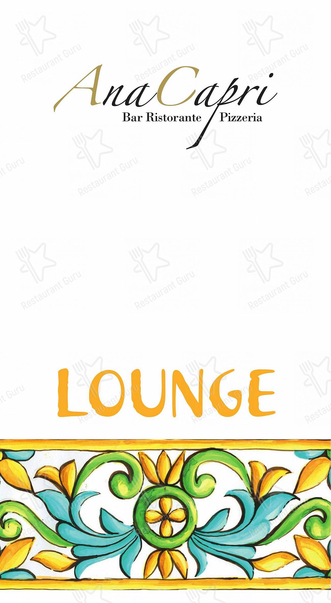 Ristorante Anacapri Lugano in Lugano - At Home Catering Menu