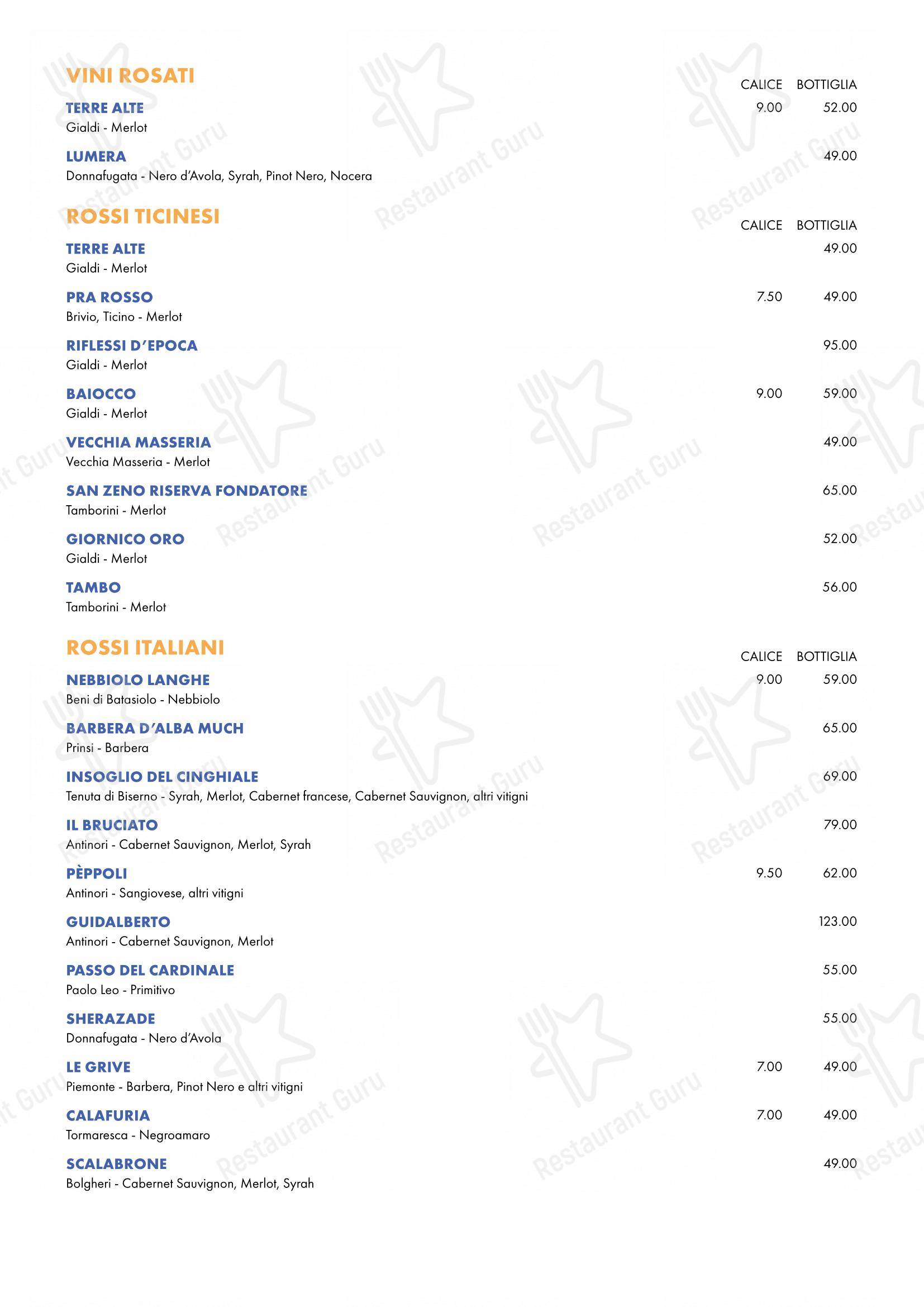 Ristorante Anacapri Lugano in Lugano - 菜单