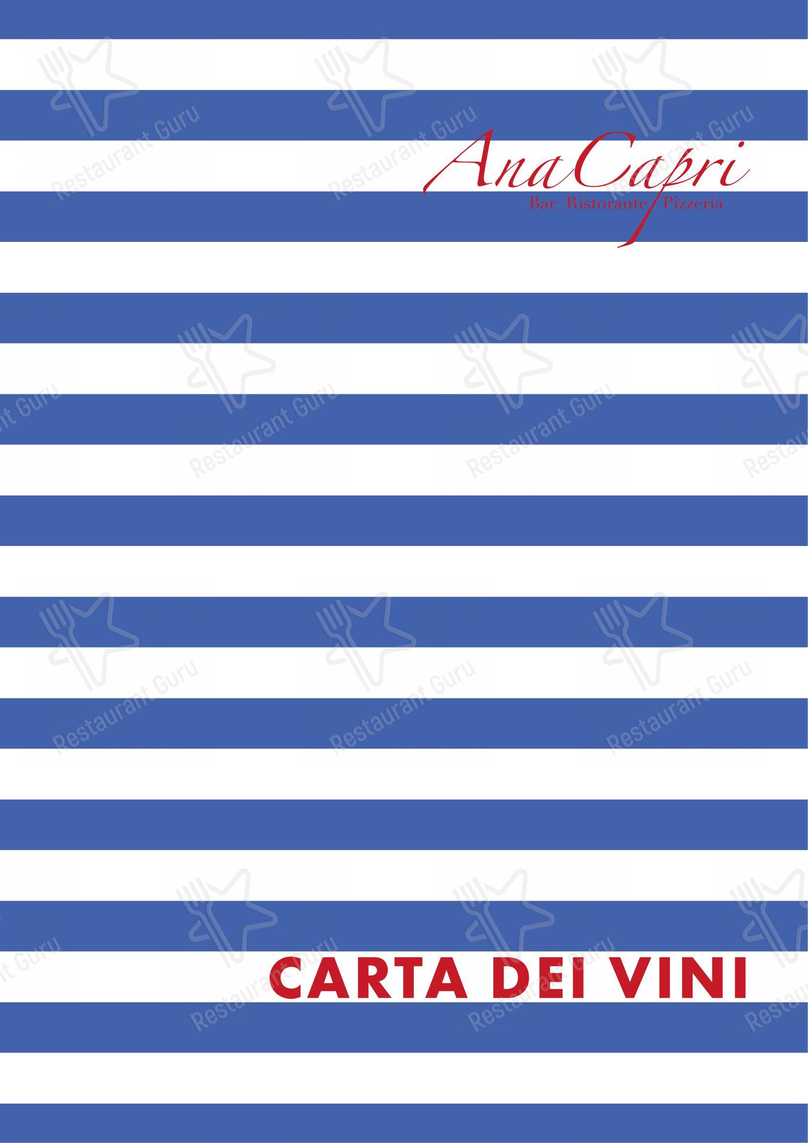 Ristorante Anacapri Lugano in Lugano - 菜单