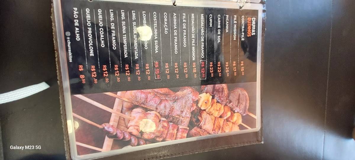 Churraskitos cardápio